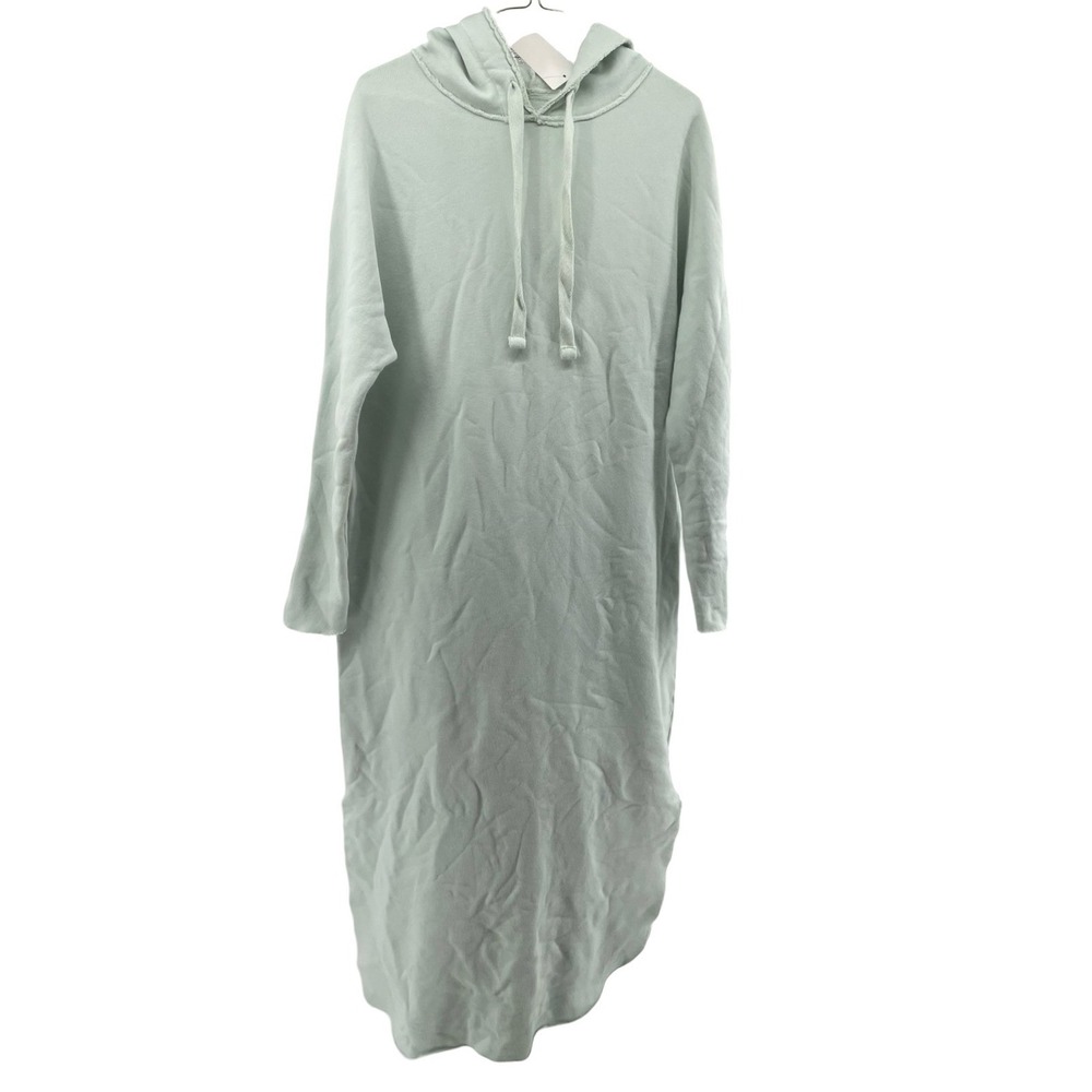 Linesman Women's Hoodie Dress Midi Mint Green Cotton Blend Medium